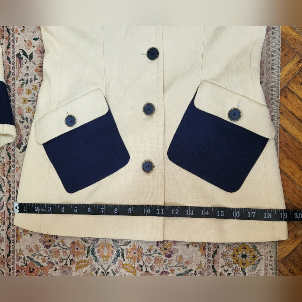 FENDI Vintage Blazer Size M* Woold Blend Patch Pockets Designer Tailor Fit Ivory - Picture 9 of 16